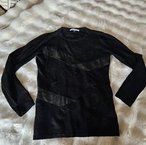 Sioni Milano sweater with leather and suede look accents